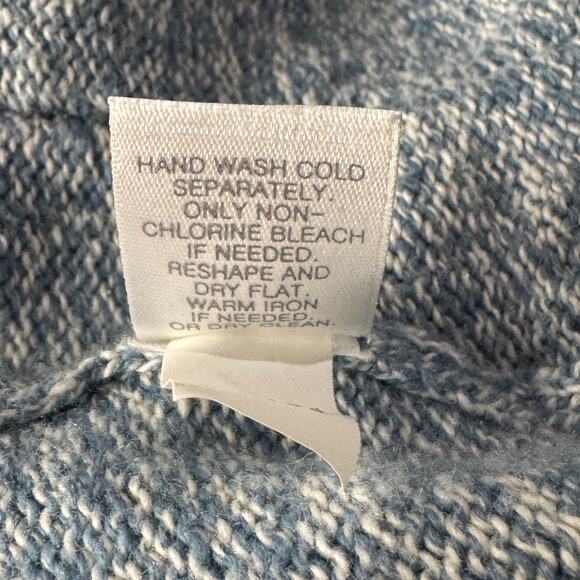 Kimono PureJill Large Sweater Cowl Neck Marled 3/4 Drop Sleeves Drawstring Blue - Picture 11 of 11